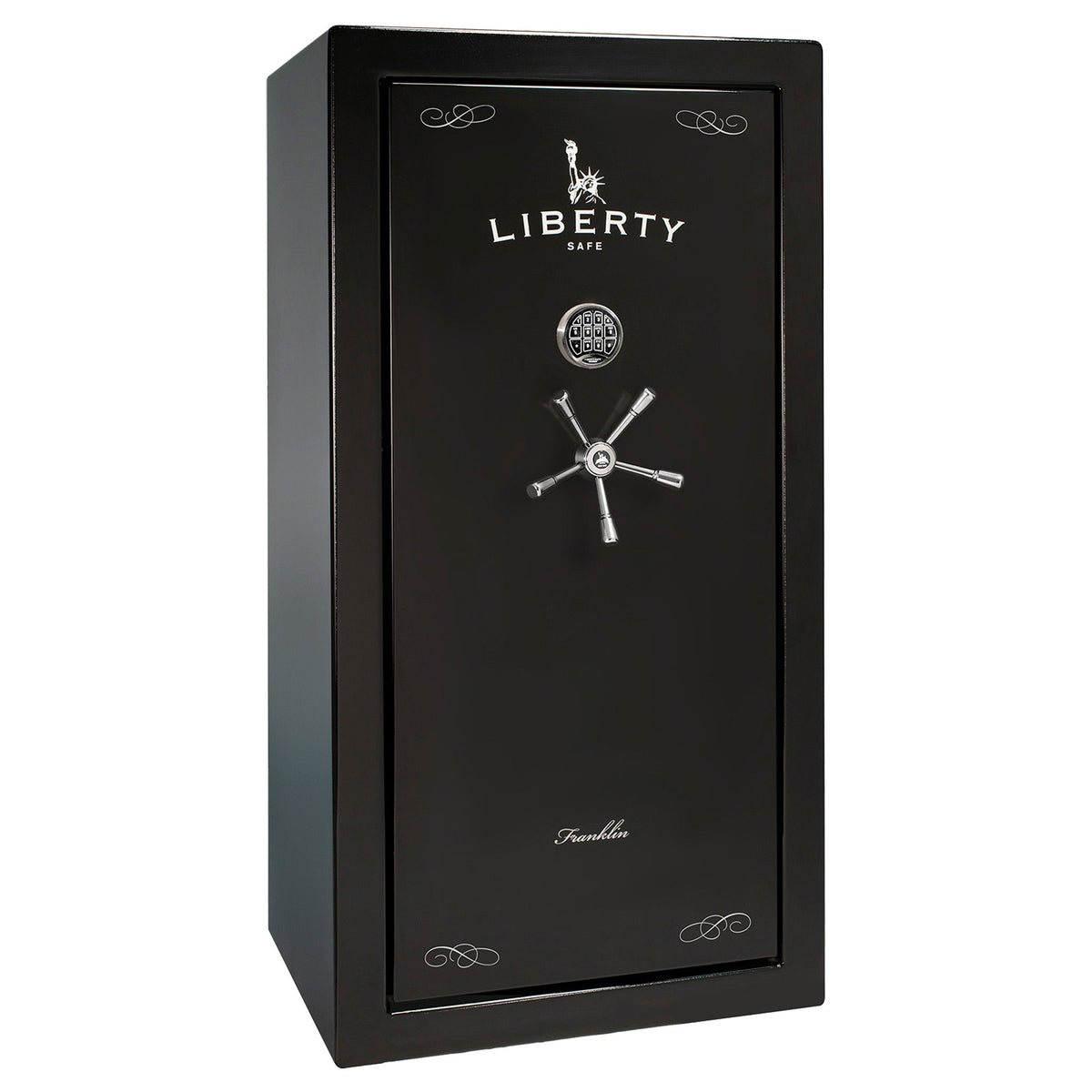 Franklin Series | Level 5 Security | 110 Minute Fire Protection | 29 | DIMENSIONS: 60.5&quot;(H) X 30&quot;(W) X 27.5&quot;(D*) | Black Gloss | Direct Drive Electronic Lock – Closed Door